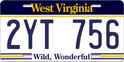 WV license plate 2YT756