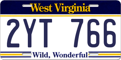 WV license plate 2YT766