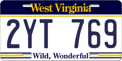 WV license plate 2YT769