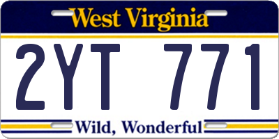 WV license plate 2YT771