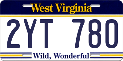 WV license plate 2YT780