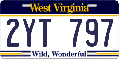 WV license plate 2YT797