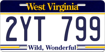 WV license plate 2YT799