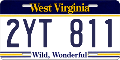 WV license plate 2YT811
