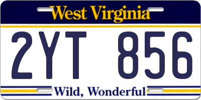 WV license plate 2YT856
