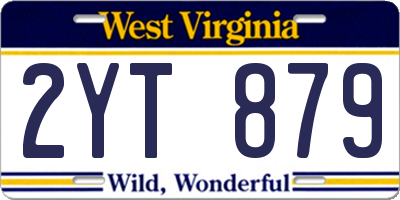 WV license plate 2YT879