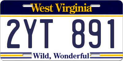 WV license plate 2YT891