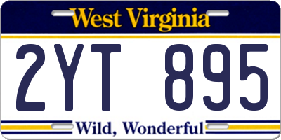 WV license plate 2YT895