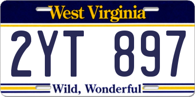 WV license plate 2YT897