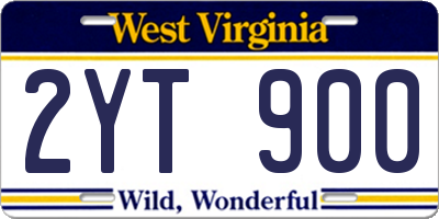 WV license plate 2YT900