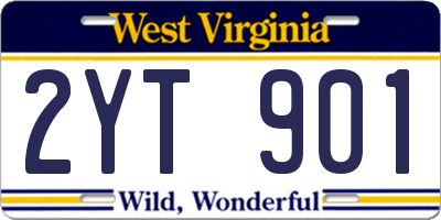 WV license plate 2YT901