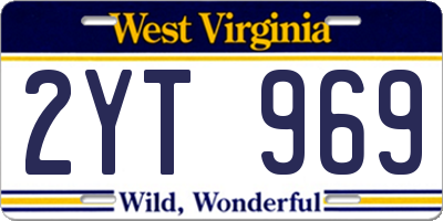 WV license plate 2YT969