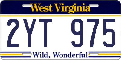 WV license plate 2YT975
