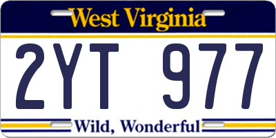 WV license plate 2YT977