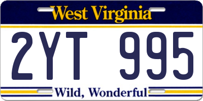 WV license plate 2YT995