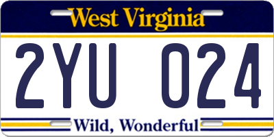 WV license plate 2YU024