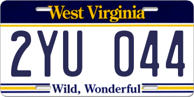 WV license plate 2YU044