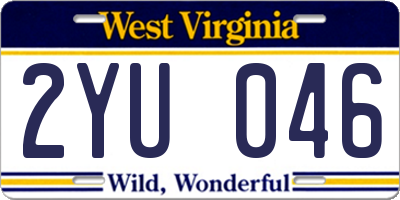 WV license plate 2YU046