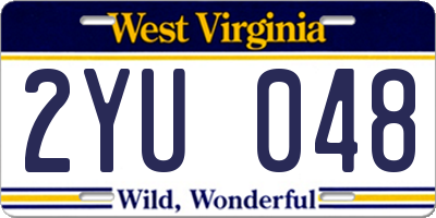WV license plate 2YU048