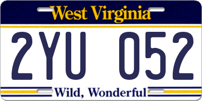 WV license plate 2YU052