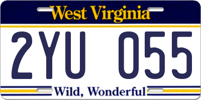 WV license plate 2YU055