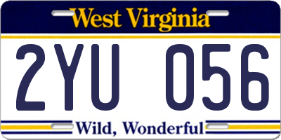 WV license plate 2YU056