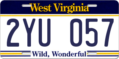 WV license plate 2YU057