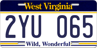 WV license plate 2YU065
