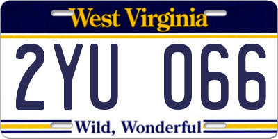 WV license plate 2YU066