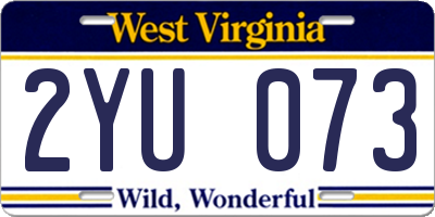 WV license plate 2YU073