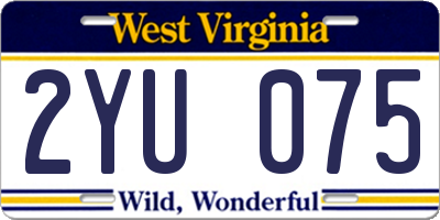 WV license plate 2YU075