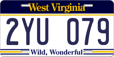 WV license plate 2YU079