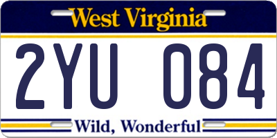 WV license plate 2YU084