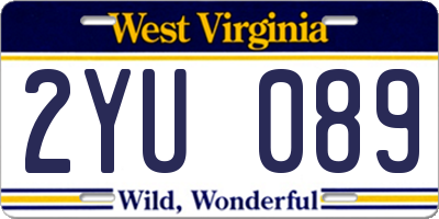 WV license plate 2YU089