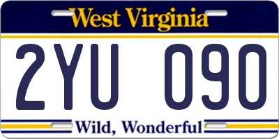 WV license plate 2YU090