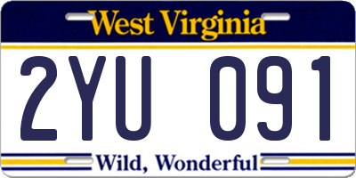 WV license plate 2YU091