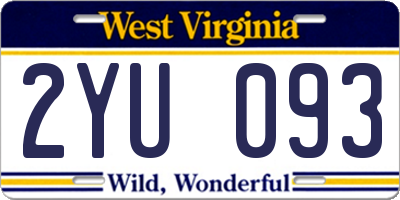 WV license plate 2YU093