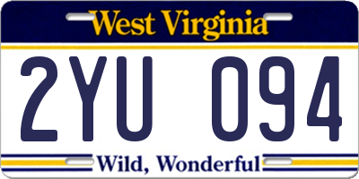 WV license plate 2YU094