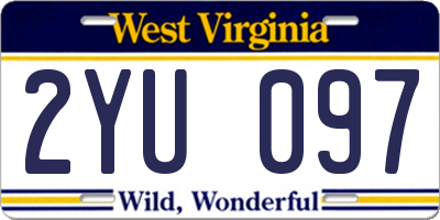 WV license plate 2YU097