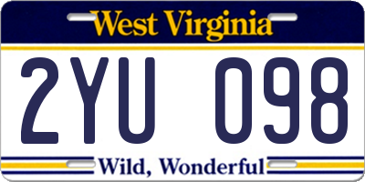 WV license plate 2YU098