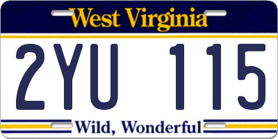 WV license plate 2YU115
