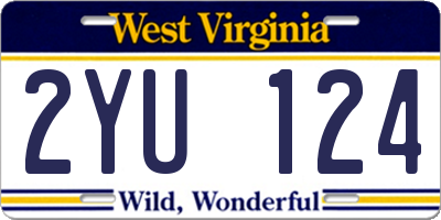 WV license plate 2YU124
