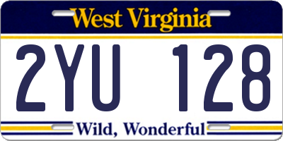WV license plate 2YU128