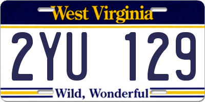 WV license plate 2YU129