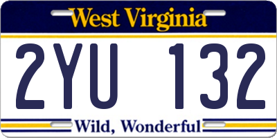 WV license plate 2YU132