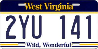 WV license plate 2YU141