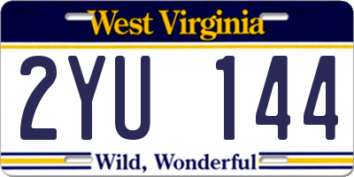 WV license plate 2YU144