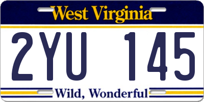WV license plate 2YU145