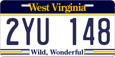 WV license plate 2YU148