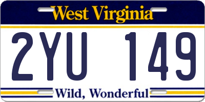 WV license plate 2YU149